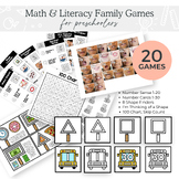 Math and Literacy Family Games for Preschool Summer Packets