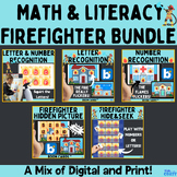 Math and Literacy Firefighter Bundle Targets Letter and Nu