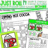 Christmas and Winter Math and Literacy Pocket Dice Centers