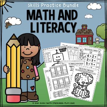 Preview of Math and Literacy Skills Practice BUNDLE - No Prep - Distance Learning