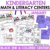 Kindergarten Math Centers and Literacy Centers - Snow & Ar