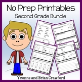 Math and Literacy NO PREP Printables Bundle | 2nd Grade Sk