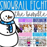 Math and Literacy Winter Snowball Fight Bundle