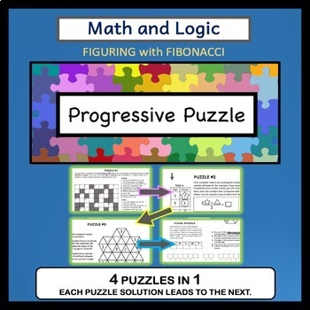 Preview of Math and Logic Progressive Puzzle: Figuring With Fibonacci