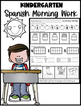 Preview of Morning Work in Spanish For Kinder