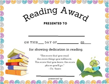 Preview of Math and Reading Awards