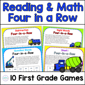 Preview of Math and Reading Centers - Easy Prep Partner Games - First Grade 