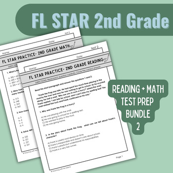 Preview of Math and Reading End of Year Review BUNDLE 2 for FL FAST STAR TEST PREP- 2nd
