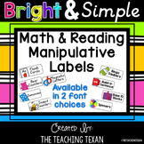 Math and Reading Manipulative Labels