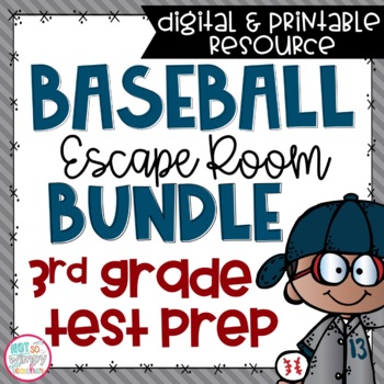 Preview of Math & Reading Test Prep Escape Rooms THIRD GRADE - Digital & Printable