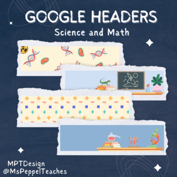 Preview of Math and Science Google Classroom Headers