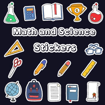 Preview of Math and Science Stickers for Students - 16 Stickers