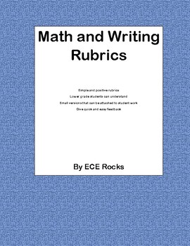 Preview of Math and Writing rubrics