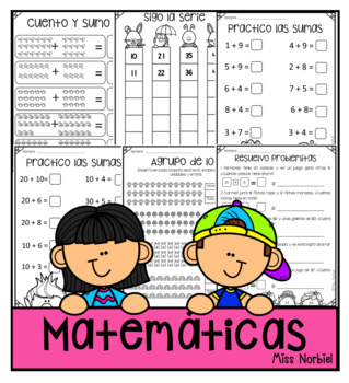 math and literacy worksheets in spanish for first grade by miss norbiel