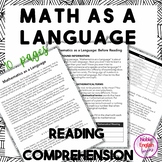 Math as a Language Reading Comprehension and Vocabulary fo