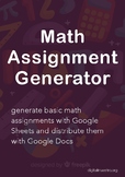 Math assignment generator with Google Sheets  —Distance Learning