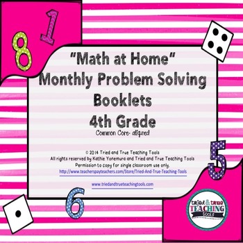 Preview of BACK TO SCHOOL Math at Home: Monthly Problem Solving for 4th Grade
