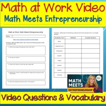 Preview of Math at Work: Math Meets Entrepreneurship--Video Questions 