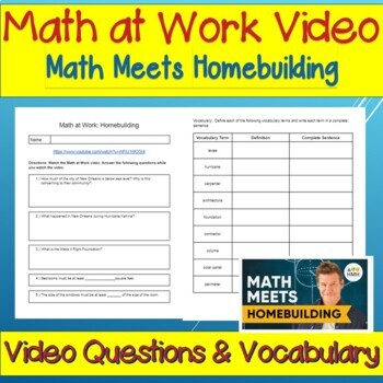 Preview of Math at Work: Math Meets Homebuilding--Video Questions