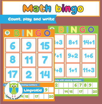 Preview of Math bingo | Maths | Numbers from 1 to 20