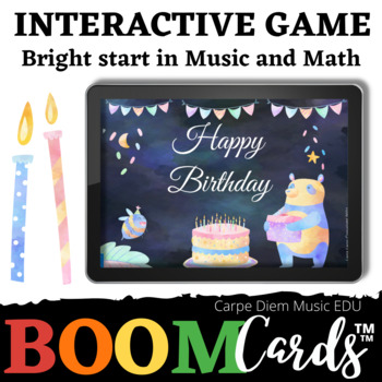 Preview of Math brain break - Bright start in music and math | Boomcards K-1