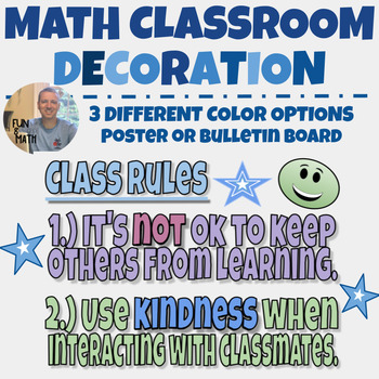 Preview of Math bulletin board or poster decoration "Class Rules"