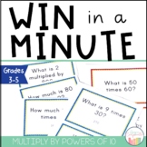 Math center game for multiplying by 10, 100, 1000 and 10,000
