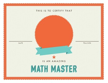Preview of Math certificate
