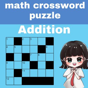 Preview of Math crossword puzzle | for kids to practice addition
