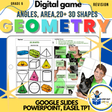 Math digital game - 2 and 3D shapes, Area, perimeter, angl