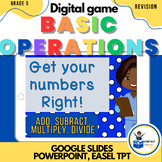 4th grade Math digital dice game Addition, subtraction, mu