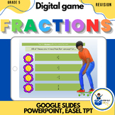 Math digital game :Fractions - add, subtract, multiply, di