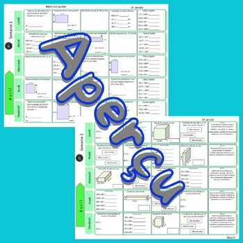 Math en spirale AVRIL 6e ann\u00e9e SPIRAL MATH Review APRIL 6th Grade by Miss K