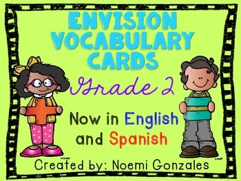Preview of Math enVision Vocab Cards Grade 2