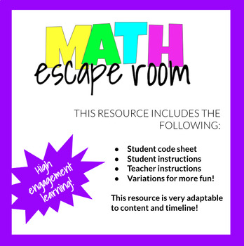 Preview of Math escape room : transforming learning into adventure