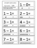 Math facts Subtraction flash cards