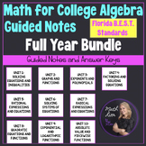 Math for College Algebra Florida BEST Standards Full Year Bundle