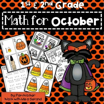 Preview of Math for October | Centers and Activities for 1st or 2nd Grade