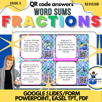 Preview of  5th grade Math: fraction word problems -  digital activity/worksheet