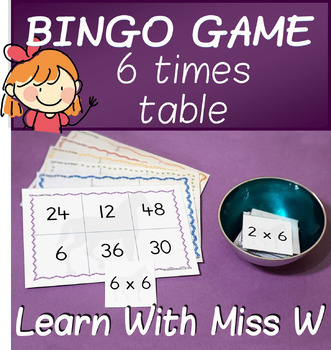 FUN LEARNING RESOURCE LEARN 6X 12X 6 PLAYERS TIMES TABLE LOTTO / BINGO 