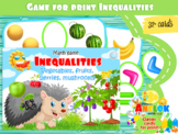 Math game "Inequalities.Vegetables, fruits, berries, mushrooms"
