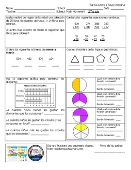 math homework in spanish