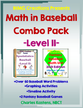 Preview of Math in Baseball-Level II: Word Problems & Fantasy Baseball Bundle-Lifetime Ed.