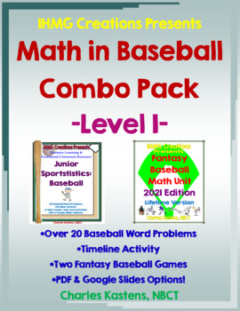 Preview of Math in Baseball-Level I: Word Problems & Fantasy Baseball Bundle-Lifetime Ed.