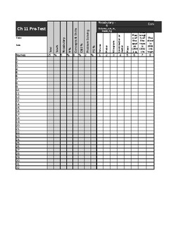 Preview of Math in Focus Grade 3 Chapter 11 Test/Pre-Test Gradebook Checklist EXCEL FILE