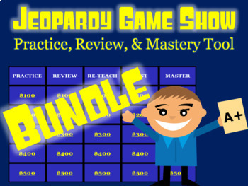 Preview of Math Review: Jeopardy Game Show Bundle