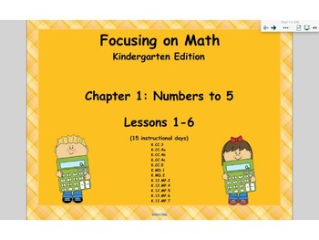Preview of Mathematics in Focus Kindergarten SMART board lessons Ch 1