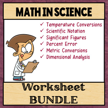 Preview of Math in Science Worksheet Bundle