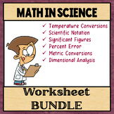 Math in Science Worksheet Bundle
