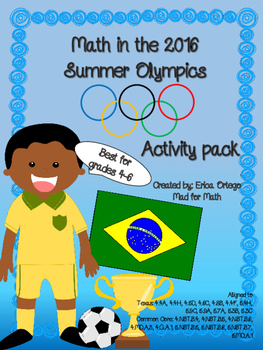 Preview of Math in the 2016 Summer Olympics Activity Pack Grades 4-6